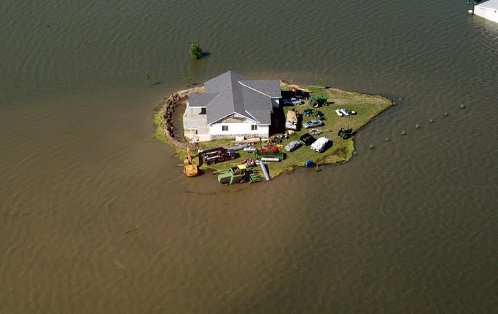 Flooding around Missouri home.